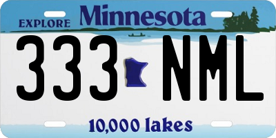 MN license plate 333NML