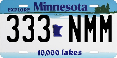 MN license plate 333NMM