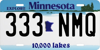 MN license plate 333NMQ