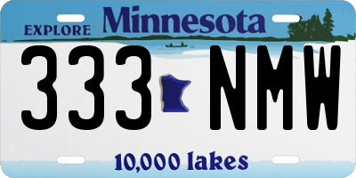 MN license plate 333NMW