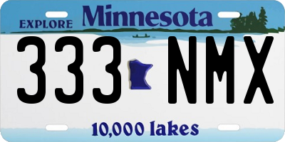 MN license plate 333NMX