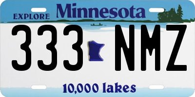 MN license plate 333NMZ