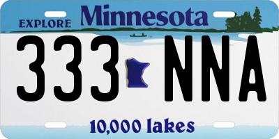 MN license plate 333NNA