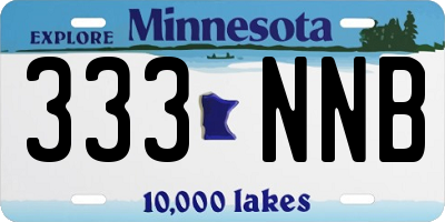 MN license plate 333NNB