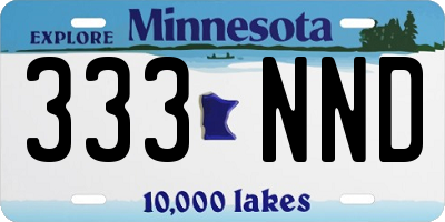 MN license plate 333NND