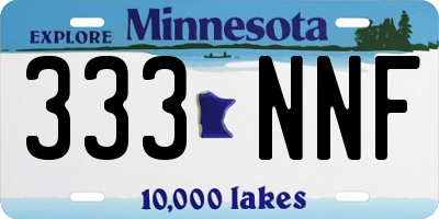 MN license plate 333NNF