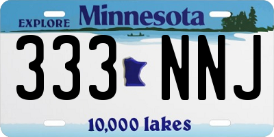 MN license plate 333NNJ
