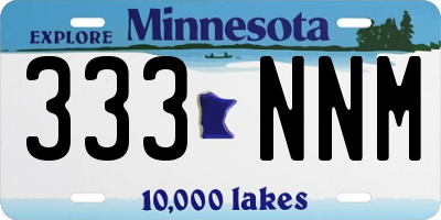 MN license plate 333NNM