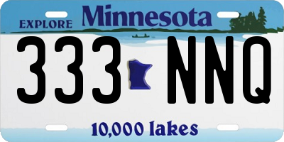 MN license plate 333NNQ