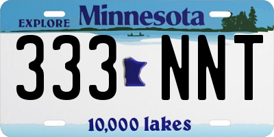 MN license plate 333NNT