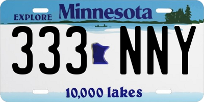 MN license plate 333NNY