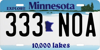 MN license plate 333NOA