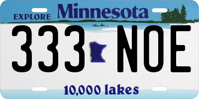 MN license plate 333NOE