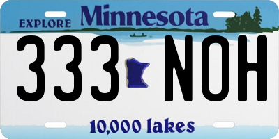 MN license plate 333NOH