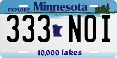 MN license plate 333NOI
