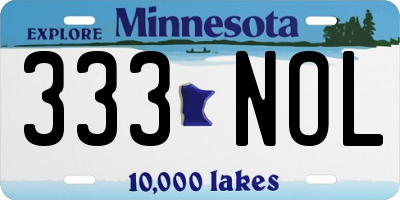 MN license plate 333NOL