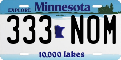 MN license plate 333NOM