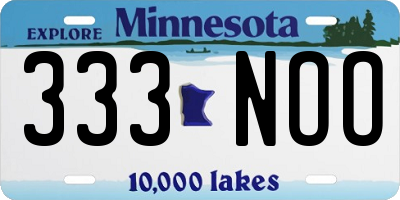 MN license plate 333NOO
