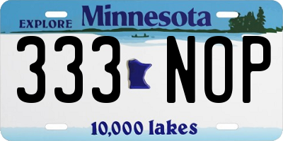 MN license plate 333NOP