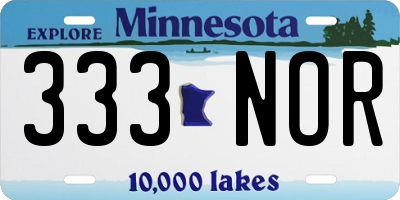 MN license plate 333NOR
