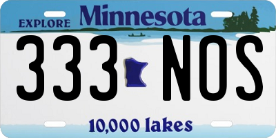 MN license plate 333NOS