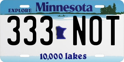 MN license plate 333NOT