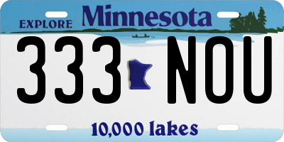 MN license plate 333NOU