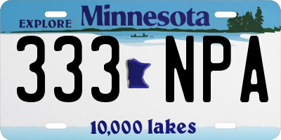 MN license plate 333NPA
