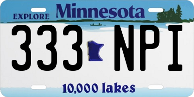 MN license plate 333NPI