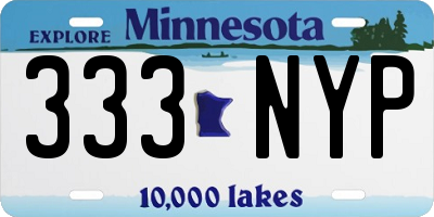 MN license plate 333NYP