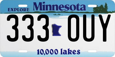 MN license plate 333OUY