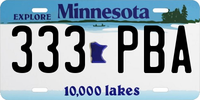 MN license plate 333PBA