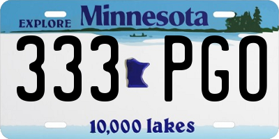 MN license plate 333PGO