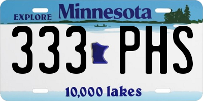 MN license plate 333PHS