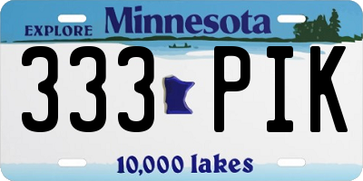 MN license plate 333PIK