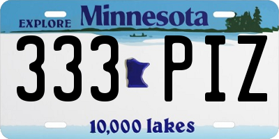 MN license plate 333PIZ