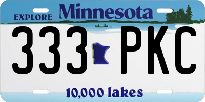 MN license plate 333PKC