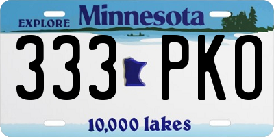 MN license plate 333PKO