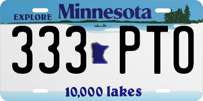 MN license plate 333PTO