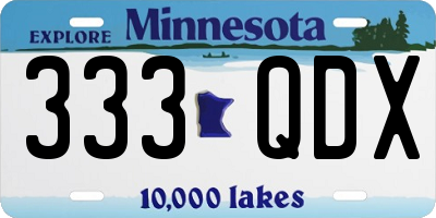 MN license plate 333QDX