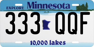 MN license plate 333QQF