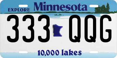 MN license plate 333QQG