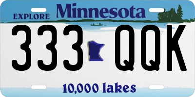 MN license plate 333QQK