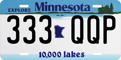 MN license plate 333QQP