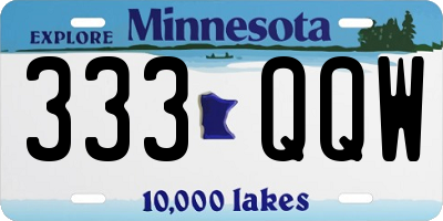MN license plate 333QQW