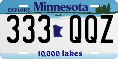 MN license plate 333QQZ