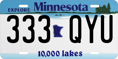 MN license plate 333QYU
