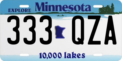 MN license plate 333QZA