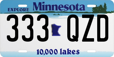 MN license plate 333QZD
