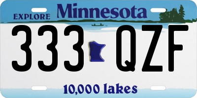 MN license plate 333QZF